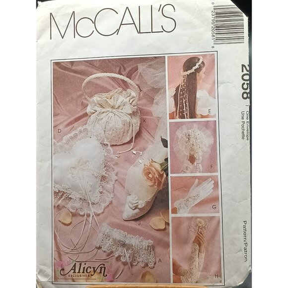 McCalls 2058 Sewing Pattern Bridal Accessories Lace & Satin Wedding Collection - Picture 1 of 2